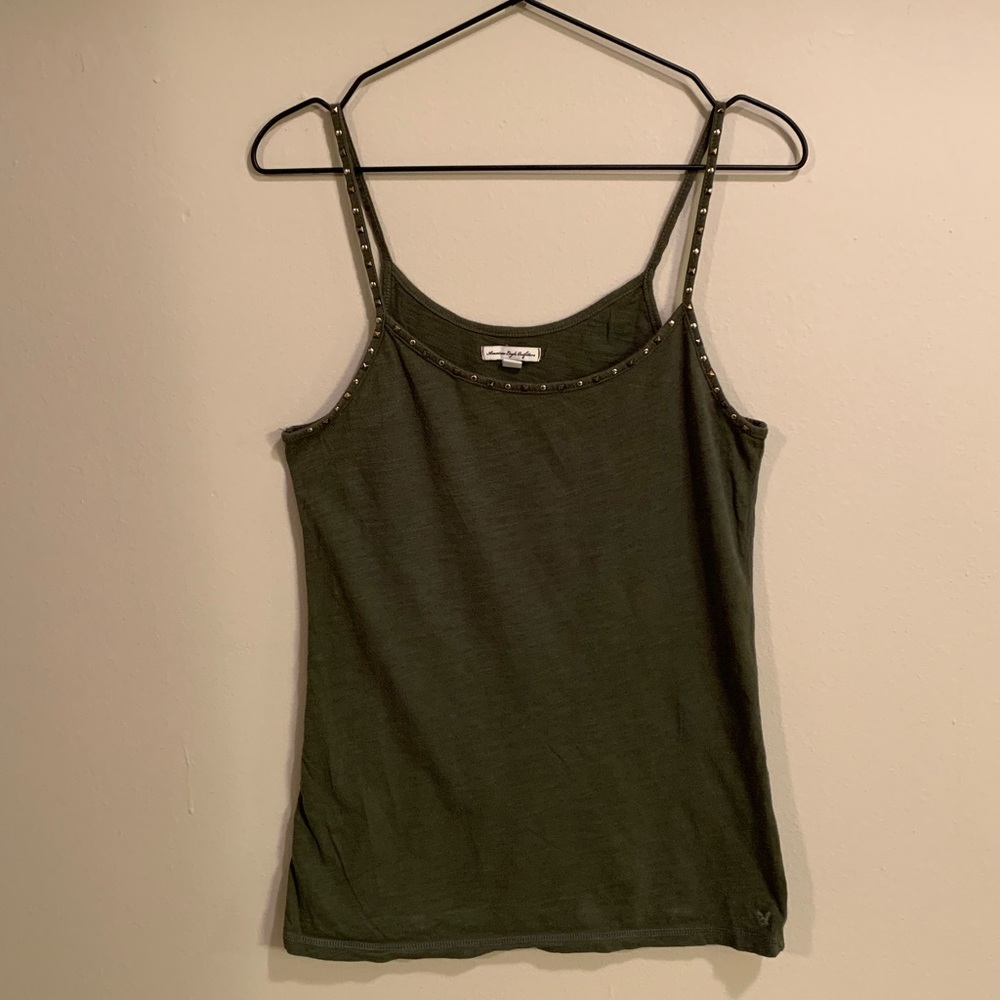 Army green American Eagle tank top